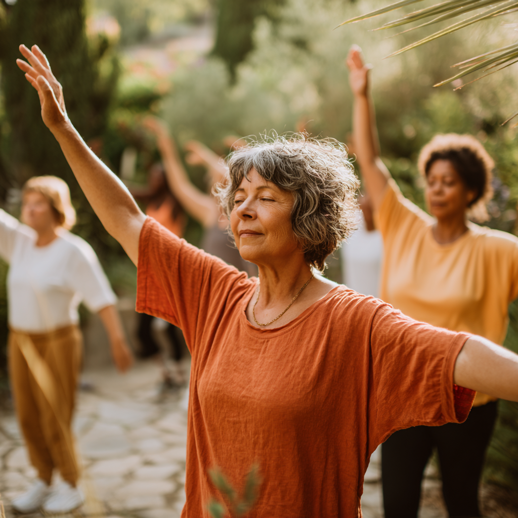 Люди різного віку займаються гімнастикою для суглобів